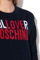 Love Moschino Pulover crop, din amestec de lana, cu model logo Femei