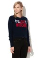 Love Moschino Pulover crop, din amestec de lana, cu model logo Femei