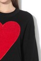 Love Moschino Gyapjútartalmú pulóverruha texturált szív alakú rátéttel női