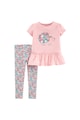 Carter's Set de imbracaminte cu imprimeu floral, 2 piese, Roz pastel, Standard Fete