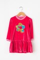 Agatha Ruiz de la Prada Checkers bársonyos ruha virágos rátéttel Lány