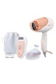 Philips Set epilator  Satinelle HP6542/00, Perie si uscator, 20 puncte de prindere, 2 viteze, Alb/Roz Femei