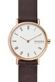 Skagen Ceas analog cu o curea de piele Femei