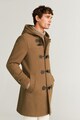 Mango Faro gyapjútartalmú kapucnis kabát férfi