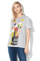 Love Moschino Tricou cu imprimeu grafic si decolteu la baza gatului Femei