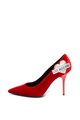 Love Moschino Кадифени обувки с ток стилето и лого Жени