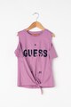 GUESS JEANS Tricou cu decupaje pe umeri si imprimeu logo Fete