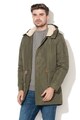 BLEND Jacheta parka cu gluga si segmente din blana shearling sintetica Barbati