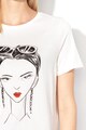 Vero Moda Dorthe mintás organikuspamut póló, női