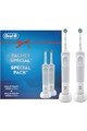 Oral-B Set 2 x Periuta de dinti electrica adulti  Vitality D100 Cross Action, 1 capat, Alb Femei