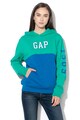 GAP Colorblock kapucnis pulóver polárbéléssel női