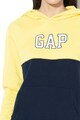 GAP Colorblock kapucnis pulóver polárbéléssel női