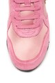 GUESS Pantofi sport de satin si piele intoarsa, cu aplicatie logo Fete