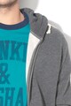 Franklin & Marshall Cipzáros kapucnis pulóver logós részlettel férfi