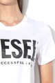 Diesel Tricou cu imprimeu logo metalizat Sily Femei