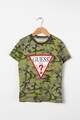 GUESS JEANS Tricou cu imprimeu logo si model camuflaj Baieti