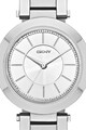 DKNY Ceas rotund cu bratara metalica Femei