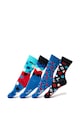 Happy Socks Set de sosete lungi unisex, cu imprimeu - 4 perechi Barbati