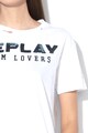 Replay Tricou cu imprimeu logo si paiete Femei