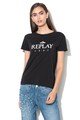 Replay Tricou cu aspect deteriorat si logo Femei