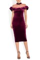 BADEN 11 Rochie midi de catifea, cu insertie transparenta Femei