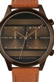 Tommy Hilfiger Мултифункционален часовник с кожена каишка Мъже