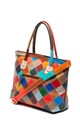 Pellearts Vászon és bőr táska patchwork dizájnnal női