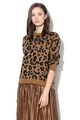 Vero Moda Pulover cu decolteu la baza gatului si animal print Leo Femei