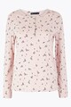 Marks & Spencer Bluza cu imprimeu floral si fenta cu nasturi Femei