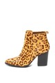 Steve Madden Botine de piele cu par scurt, cu model animal print Justina Femei