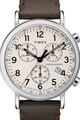 Timex Ceas cronograf cu o curea de piele Standard , 41 mm Barbati