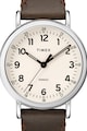 Timex Ceas quartz cu o curea de piele Standard, 40 mm Barbati