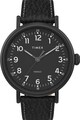 Timex Ceas analog cu o curea de piele Standard XL, 43 mm Barbati