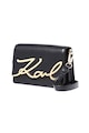 Karl Lagerfeld Geanta crossbody de piele, cu monograma metalica Femei