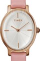 Timex Ceas quartz cu o curea de piele Milano, 24 mm Femei