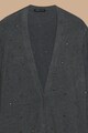 Fiorella Rubino Cardigan cu decolteu in V, decorat cu strasuri M354L192KM, Gri melange, L Femei