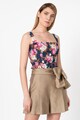 Marella Top crop din amestec de bumbac cu imprimeu floral Femei