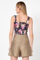 Marella Top crop din amestec de bumbac cu imprimeu floral Femei