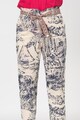 DESIGUAL Pantaloni conici cu model tropical si cordon Femei