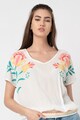 DESIGUAL Bluza cu broderie florala si terminatie elastica Femei