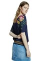 DESIGUAL Bluza cu imprimeu floral si terminatie elastica Femei