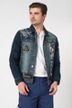 DESIGUAL Jacheta de denim cu imprimeuri diverse Adam Barbati