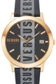 VERSUS VERSACE Ceas cu o curea cu imprimeu logo Versus Barbes, 44 mm Barbati