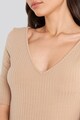 NA-KD V-nyakú bordázott póló női