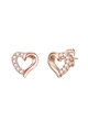 Highstreet Jewels Cercei in forma de inima, placati cu aur rose si rodiu, si decorati cu cristale Swarovski Crystals Femei