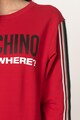 Moschino Bluza sport de casa, cu imprimeu logo si segmente laterale contrastante Femei