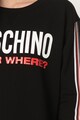 Moschino Bluza sport de casa, cu imprimeu logo si segmente laterale contrastante Femei