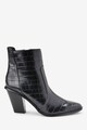 NEXT Botine tip cowboy cu aspect de piele de crocodil Femei