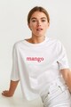 Mango Kerek nyakú póló hímzett logóval női