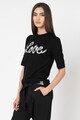 Love Moschino Tricou din amestec de modal, cu imprimeu text Femei